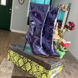 Purple Patent Leather Women's Boots